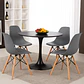Comedor Siena redondo negro 100 cm con 4 Sillas Eames - Miniatura 3