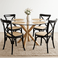 Comedor Dakota redonda vidrio 120 cm con 4 Sillas Crossback Danubio Madera - Miniatura 2