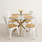 Comedor Fenix Wood redondo vidrio 100 cm con 4 Sillas Tolix asiento madera - Miniatura 2