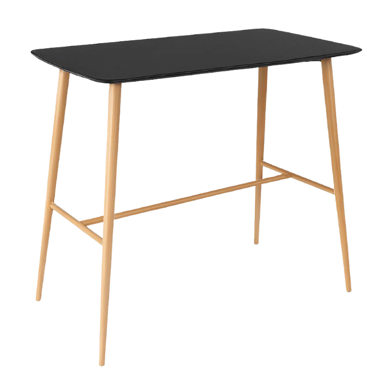 Comedor Patagonia Mesa Bar Alta negra 120x60 cm con 4 Taburetes Nordicos 3