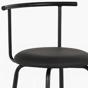 Taburete Alto Bergen Metal y Cuero Sintético - Negro