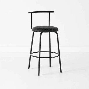 Pack 4 Taburetes Alto Bergen Metal y Cuero Sintético - Negro