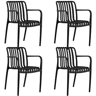 Pack 4 Butacas Ruan Negra | Exterior-Interior