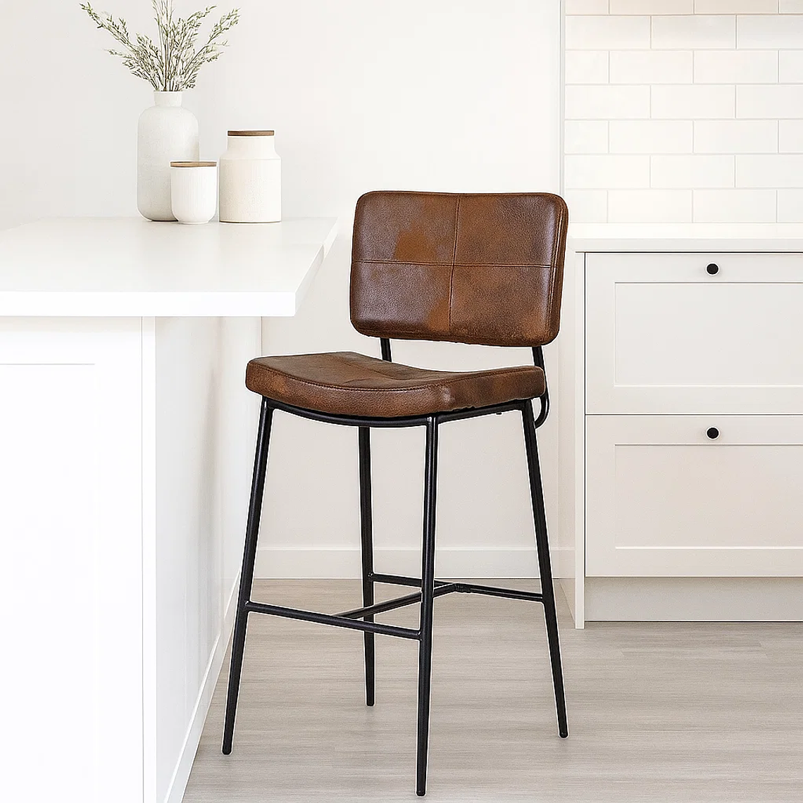 Pack 4 Taburetes Yonkers Café Vintage con Patas Metálicas Negras 7