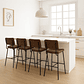 Pack 4 Taburetes Yonkers Café Vintage con Patas Metálicas Negras - Miniatura 3
