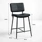Taburete Yonkers Negro con Patas Metálicas Negras - Miniatura 3