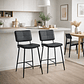 Pack 4 Taburetes Yonkers Negros con Patas Metálicas Negras - Miniatura 6