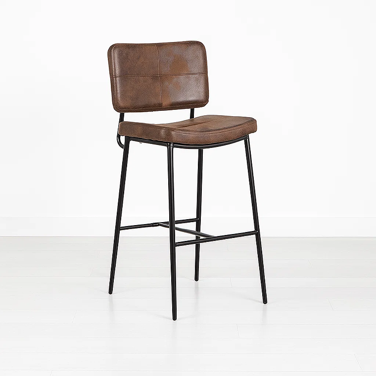 Pack 2 Taburetes Yonkers Café Vintage con Patas Metálicas Negras 4