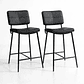 Pack 2 Taburetes Yonkers Negros con Patas Metálicas Negras - Miniatura 2