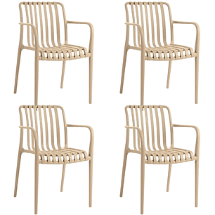 Pack 4 Butacas Ruan Beige l Exterior-Interior