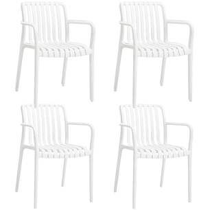 Pack 4 Butacas Ruan Blancas l Exterior-Interior