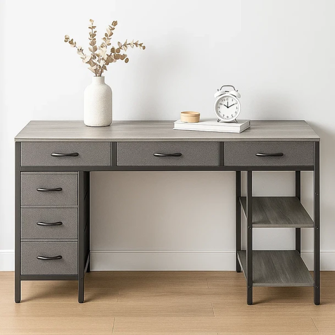 Escritorio Ejecutivo Grey 140cm | Seis Cajones Tela 1