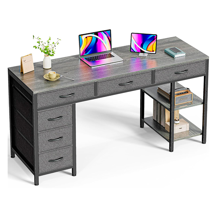 Escritorio Ejecutivo Grey 140cm | Seis Cajones Tela 6