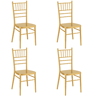Pack 4 Sillas Chiavari - Metal Dorada