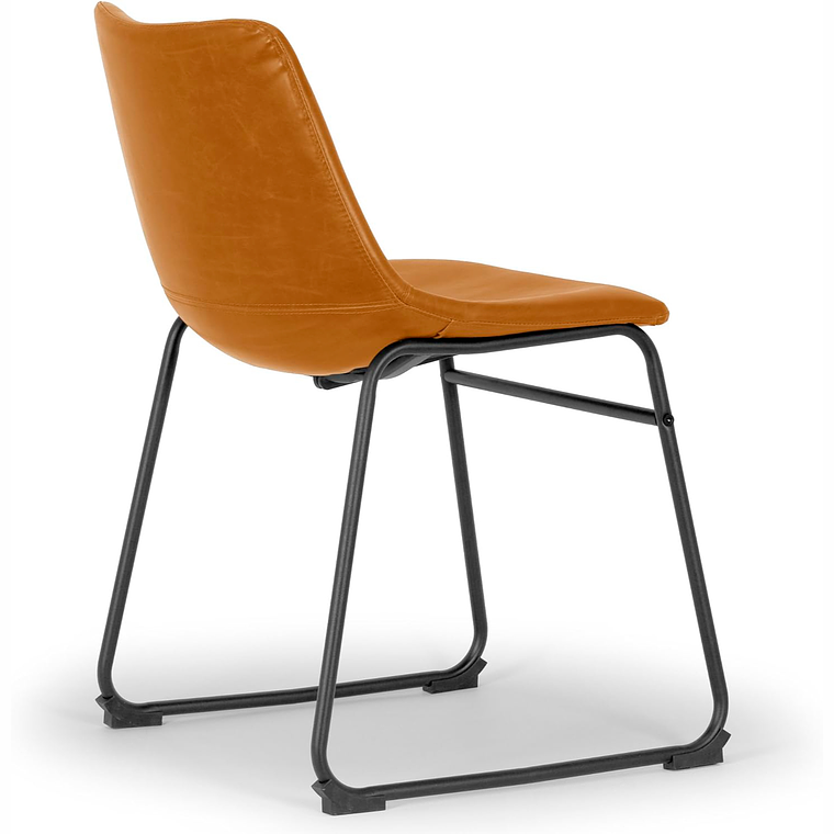 Comedor Olden redondo vidrio 120 cm con 4 Sillas Burgos de Cuero Sintético y Metal Industrial 4