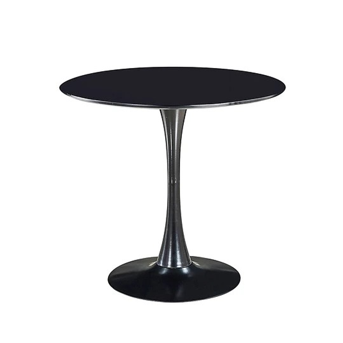 Comedor Essen redondo negro 80 cm con 4 Sillas Burgos de Cuero Sintético y Metal Industrial 5