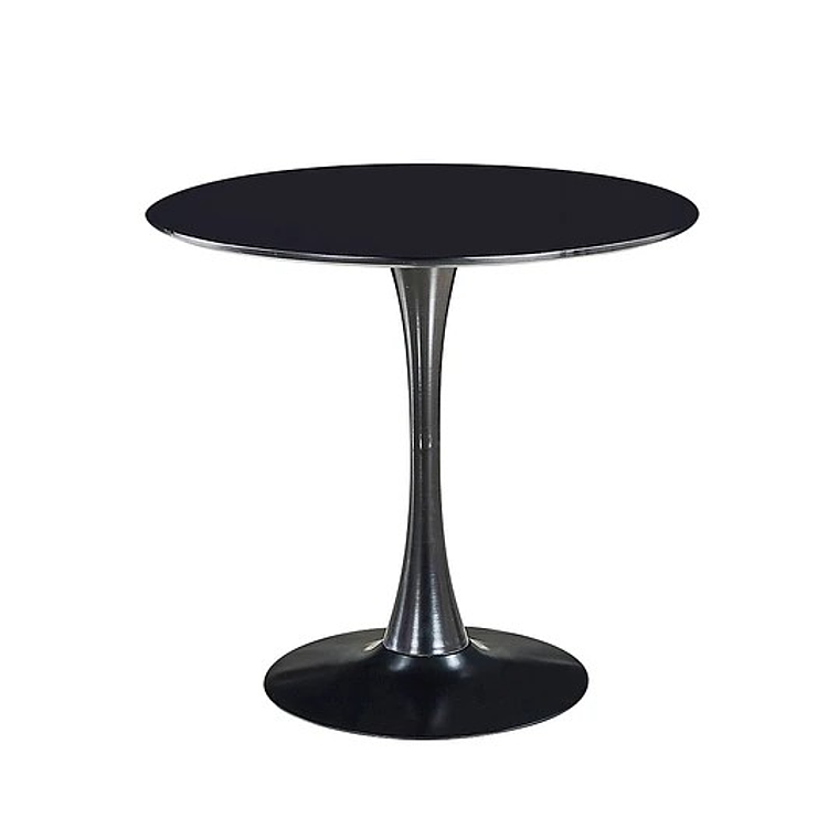 Comedor Essen redondo negro 80 cm con 4 Sillas Burgos de Cuero Sintético y Metal Industrial 5