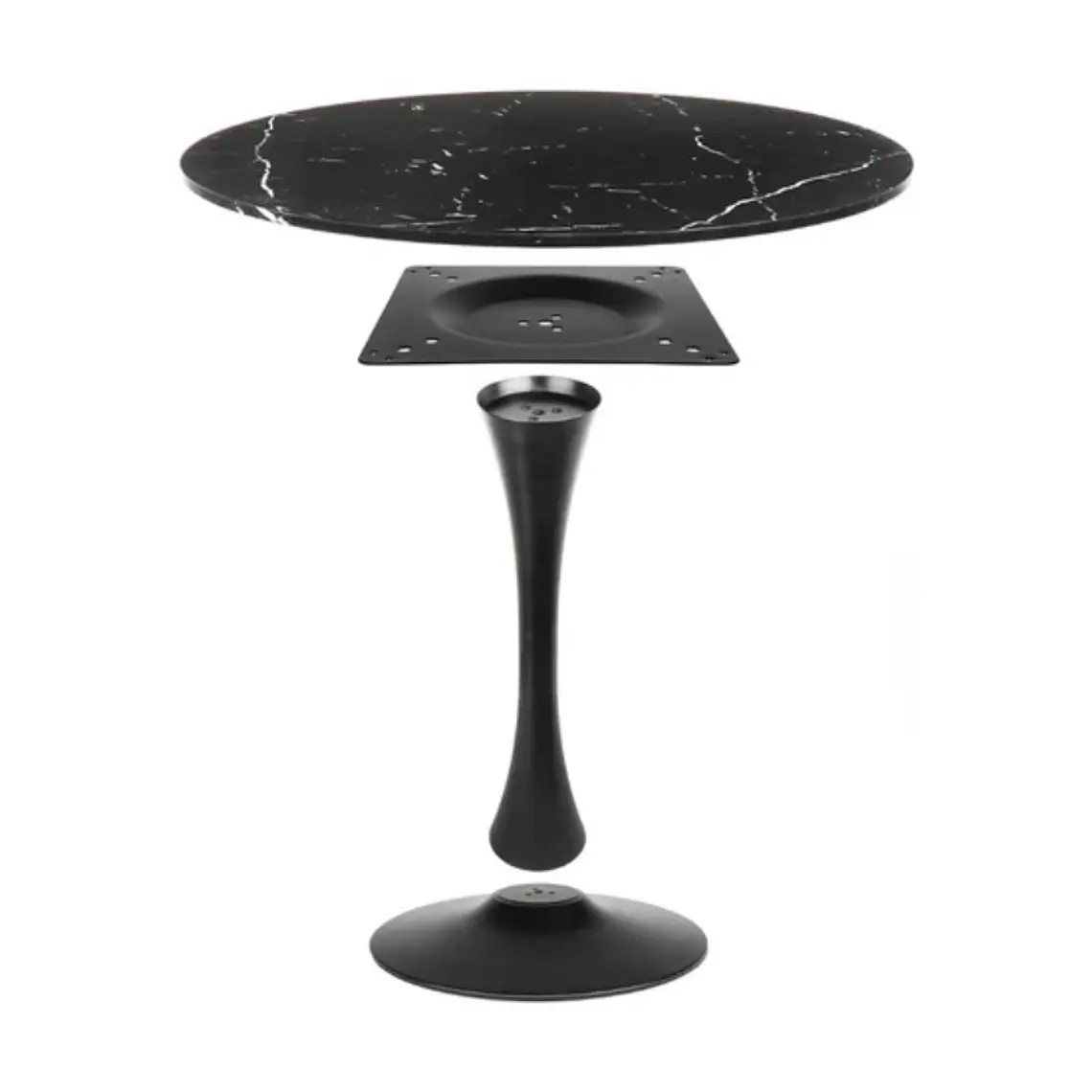 Mesa Tulip Cuarzo Negra 100 cm 3