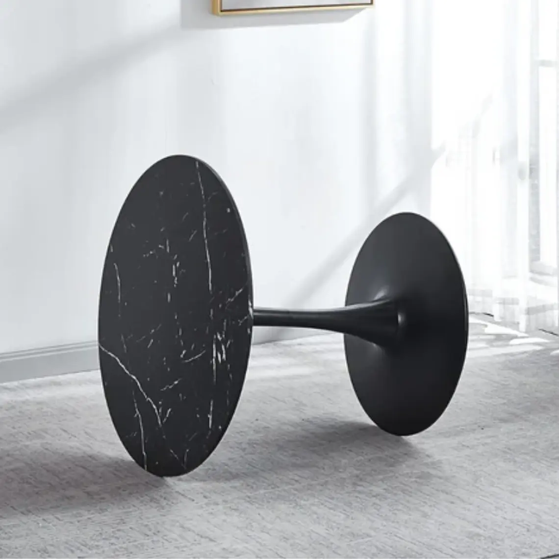 Mesa Tulip Cuarzo Negra 100 cm 4