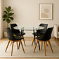Comedor Fiordo redondo vidrio 120 cm con 4 Sillas Tulip - Miniatura 1