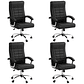 Pack 4 Sillas de Oficina Escritorio Ejecutiva Siena - Negra - Miniatura 1