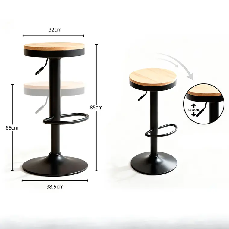 Taburete Viking Metal - Madera 10