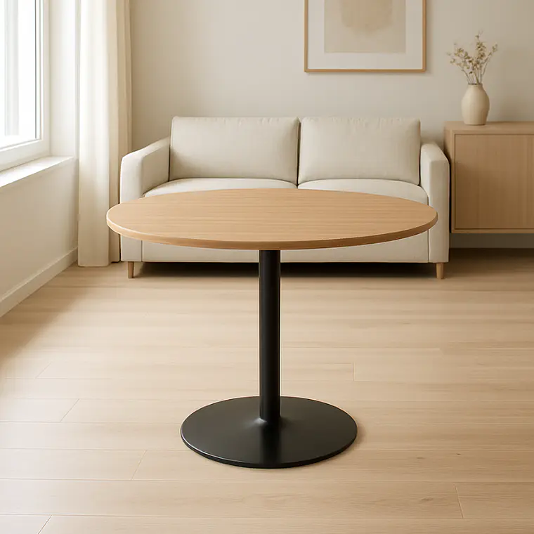 Comedor Reuniones Wood redondo 80 cm con 4 Sillas ISO Meeting Tela 3