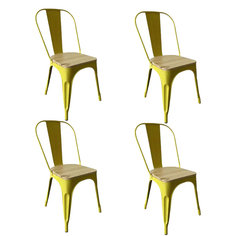 Comedor Expandible de 100 cm a 180 cm con 4 Sillas Tolix Asiento Madera 5