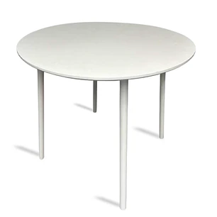 Mesa Frame Redonda Wood Blanca 80 cm
