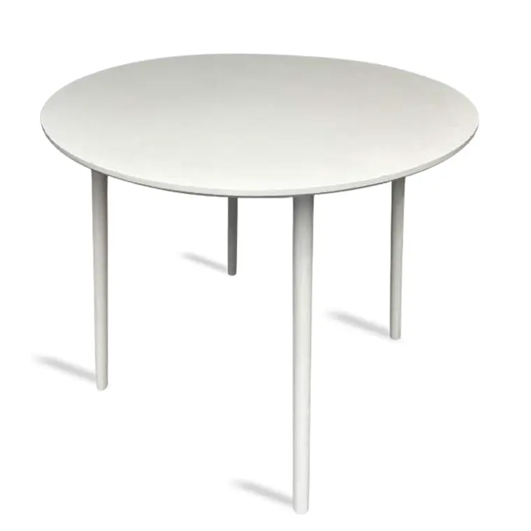 Mesa Frame Redonda Wood Blanca 100 cm 1