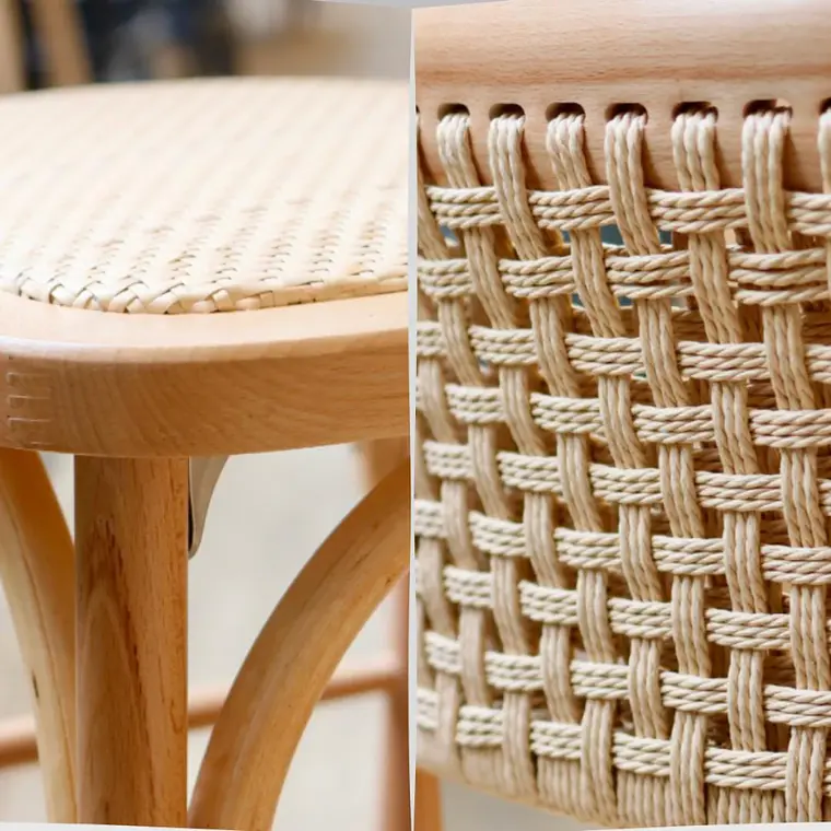 Taburete Sisal Madera Rattan Walnut 66 cm 5