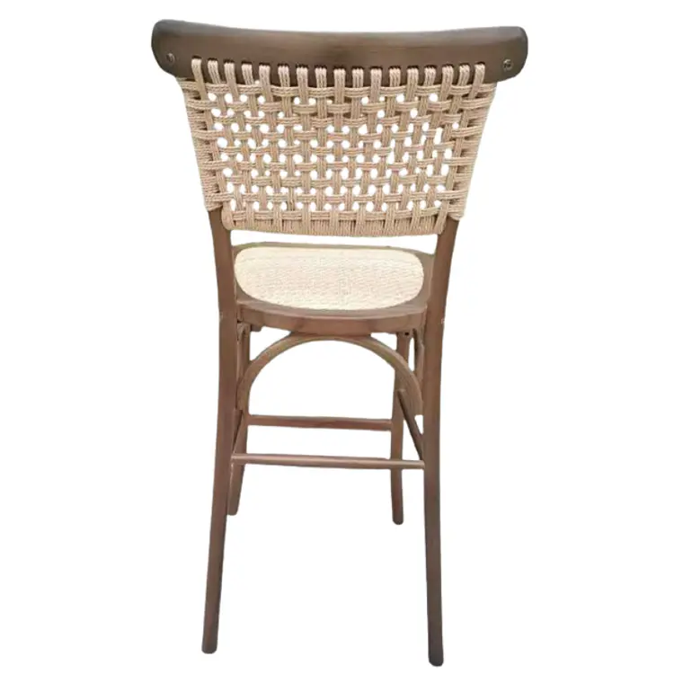 Pack 4 Taburetes Sisal Madera Rattan Walnut 66 cm 5