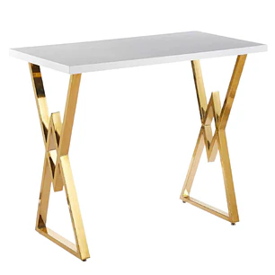 Mesa Bar Wonder Gold rectangular 120x60 cm - Blanca
