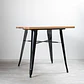 Mesa Tolix negra cuadrada 80x80 cm madera natural - Miniatura 4
