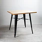 Mesa Tolix negra cuadrada 80x80 cm madera natural - Miniatura 3