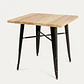 Mesa Tolix negra cuadrada 80x80 cm madera natural - Miniatura 2