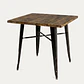 Mesa Tolix negra cuadrada 80x80 cm madera nogal - Miniatura 1