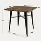 Mesa Tolix negra cuadrada 80x80 cm madera nogal - Miniatura 4