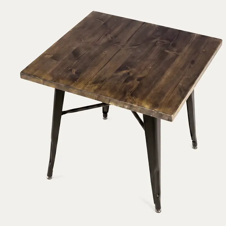 Comedor Phuket cuadrado 80x80 cm con 4 Sillas Tolix 9