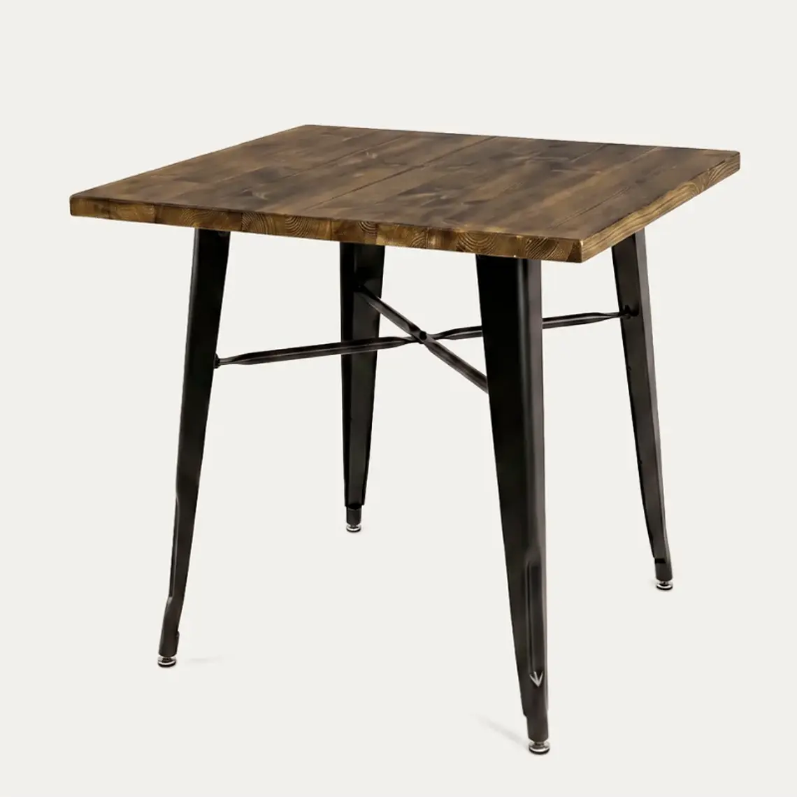 Comedor Phuket cuadrado 80x80 cm con 4 Sillas Tolix 10