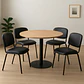 Comedor Reuniones Wood redondo 80 cm con 4 Sillas ISO Meeting Ecocuero Negro Matte - Miniatura 1