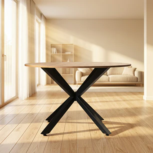 Mesa Terra Madera - Metal Negro 120 cm