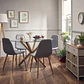 Comedor Asgard Saint redondo vidrio 100 cm con 4 Sillas Spoon Lino - Miniatura 1