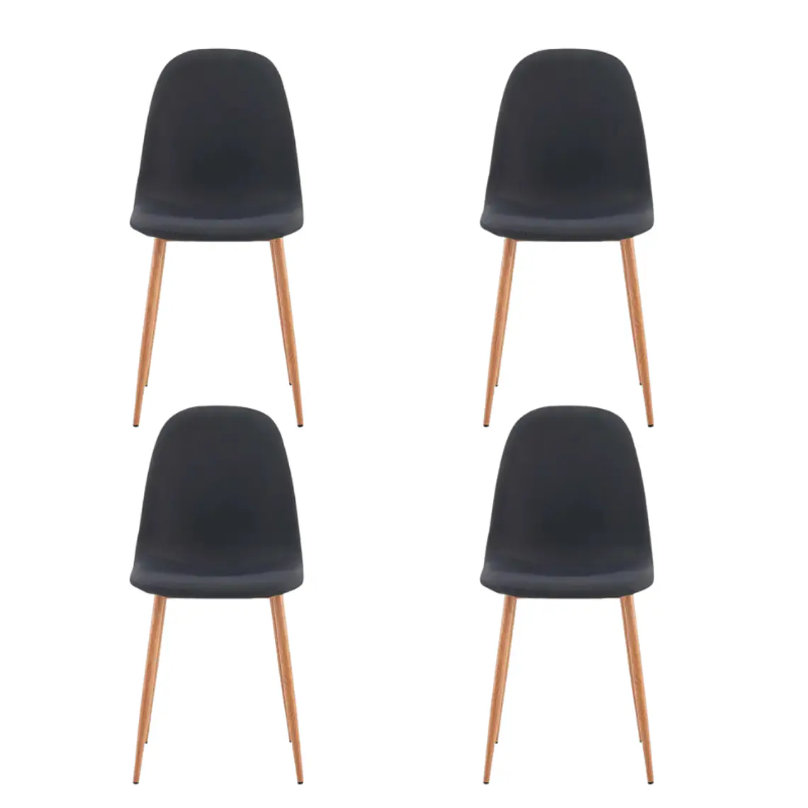Comedor Asgard Saint redondo vidrio 100 cm con 4 Sillas Spoon Lino 3