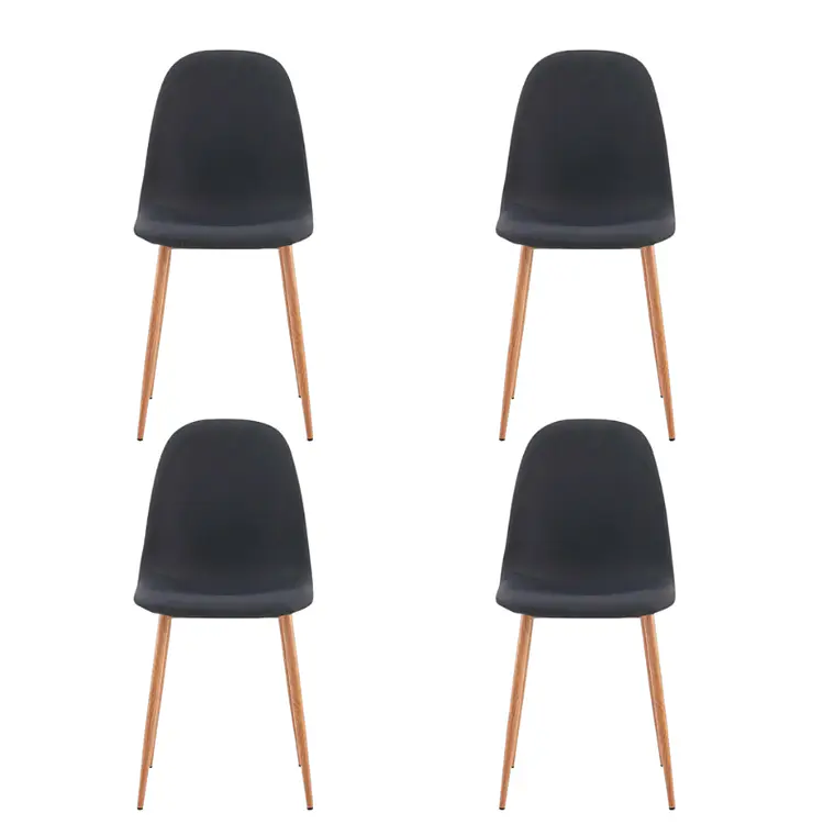 Comedor Asgard Saint redondo vidrio 100 cm con 4 Sillas Spoon Lino 3
