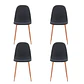 Comedor Asgard Saint redondo vidrio 100 cm con 4 Sillas Spoon Lino - Miniatura 3