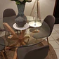 Comedor Asgard Saint redondo vidrio 100 cm con 4 Sillas Spoon Lino - Miniatura 2