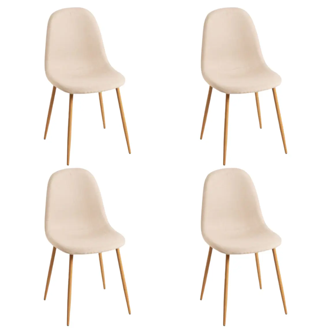 Comedor Asgard Saint redondo vidrio 100 cm con 4 Sillas Spoon Lino 4