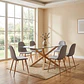 Comedor Asgard Eze rectangular vidrio 140x80 cm con 4 Sillas Spoon Lino - Miniatura 3