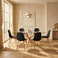 Comedor Asgard Eze rectangular vidrio 140x80 cm con 4 Sillas Spoon Lino - Miniatura 1
